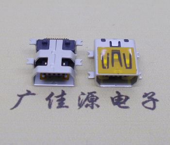 广西迷你USB插座,MiNiUSB母座,10P/全贴片带固定柱母头