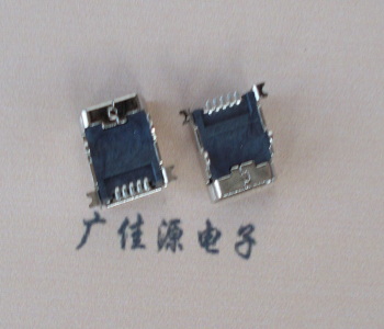 广西 MINI USB 5PF 90°SMT前插后贴电源接口