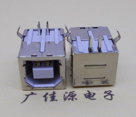广西USB BF90度母座 打印机接口 卧式插板DIP白胶
