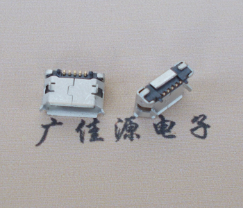 广西Micro USB 5pin接口 固定脚距6.4插板有柱卷边