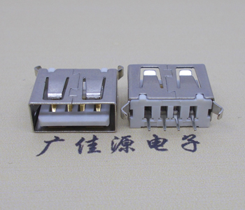 广西USB 立式 180度 短体10.5弯脚 连接器 插座