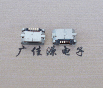 广西Micro USB平口全贴板 鱼叉脚5.0长带定位柱加焊盘