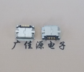 广西MICRO USB 5Pin母座 贴板封装接口 卷边镀雾锡