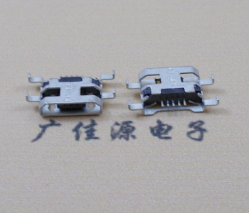 广西MICRO USB 5PIN接口 沉板1.6MM 四脚插板无导位