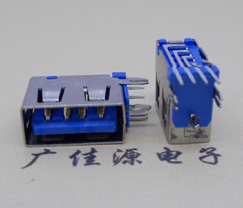 广西USB 测插2.0母座 短体10.0MM 接口 蓝色胶芯