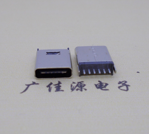 广西直立式插板Type-C6p母座连接器高H=10.0mm