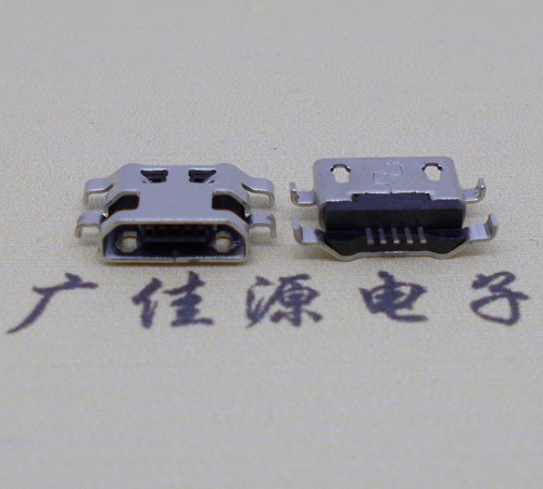广西micro usb5p连接器 反向沉板1.6mm四脚插平口