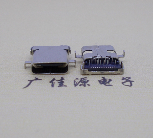 广西卧式沉板usb 3.1 type-c24p母座,端前插后贴smt连接器