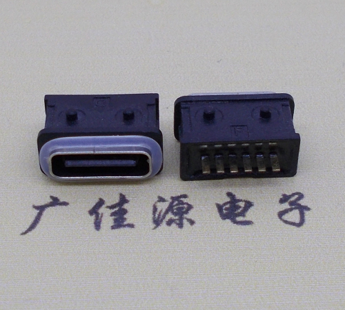广西防水type-c6p母座立式直插带定位住连接器