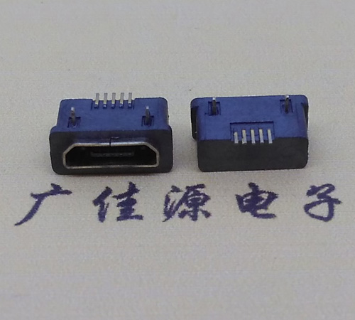 广西MICRO USB5p防水接口 90度卧式 两脚插板牢固