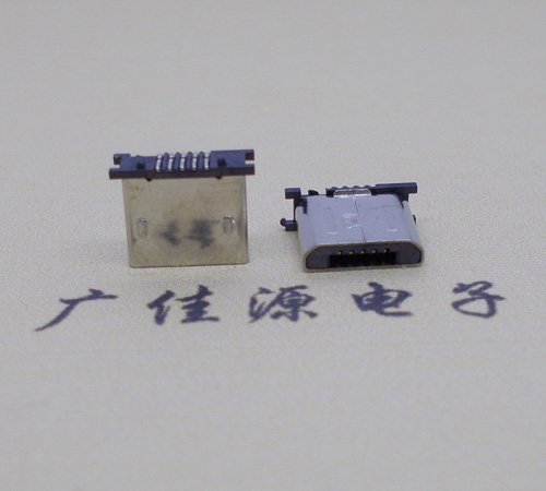 广西MICRO USB 5P公头短体5.6mm立贴带柱无卡勾