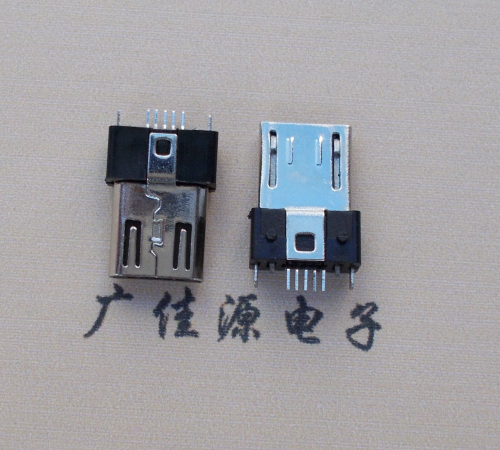 广西MICRO USB 5P公头B型SMT贴板带柱