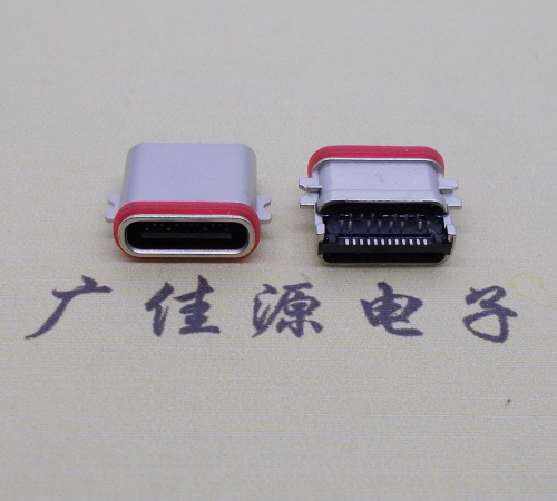 广西usb 3.1type-c24p母座沉板1.0mm前插后贴防水