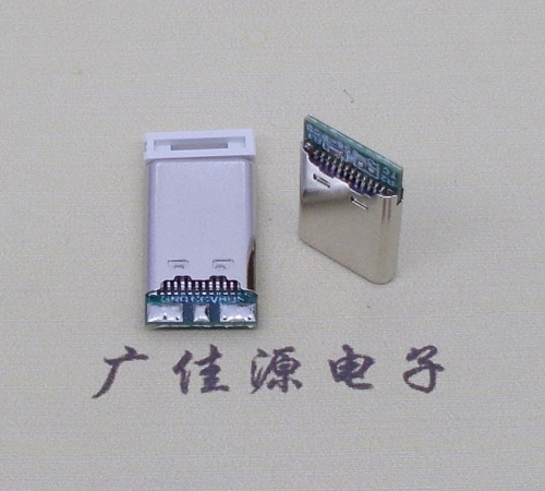 广西USB TYPE-C24P公头带PCB板三个焊点 外壳拉伸式单充电款