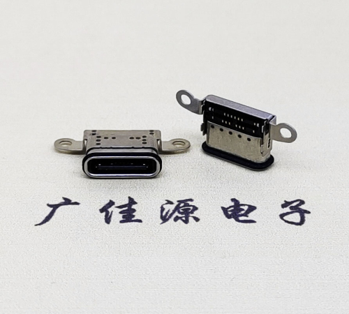 广西USB 3.1C口.TYPE-C16P防水双排贴插座带螺丝孔